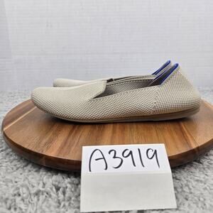 Rothy's Womens 8 Retired The Loafer Double Stitch Beige Linen Daily Casual Shoe